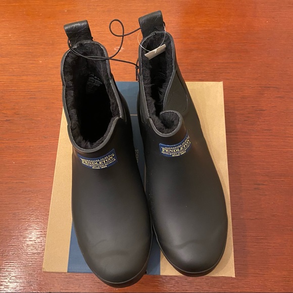 Pendleton Chelsea Ladies' Lined Faux Fur Black Rainboot. Size 8 - Picture 6 of 9